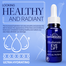 Load image into Gallery viewer, Dermapeutics Hyaluronic Acid Serum for Eyes, 0.5 oz