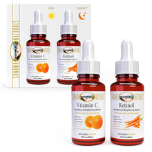 Load image into Gallery viewer, Sonoma Naturals Day & Night (Vitamin C/Retinol) Serum Set for Face, 2 oz