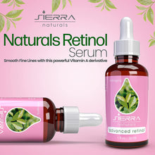 Load image into Gallery viewer, Sierra Naturals Retinol Serum to Smooth Fine Lines with Vitamin C and Green Tea, 1 oz