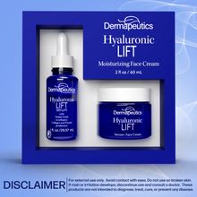Load image into Gallery viewer, Dermapeutics Hyaluronic Lift Serum & Moisturizing Cream Kit for Face, 1 ounce serum, 2 ounce cream