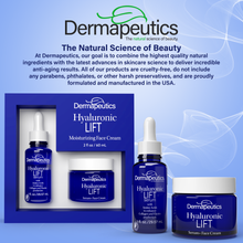 Load image into Gallery viewer, Dermapeutics Hyaluronic Lift Serum & Moisturizing Cream Kit for Face, 1 ounce serum, 2 ounce cream