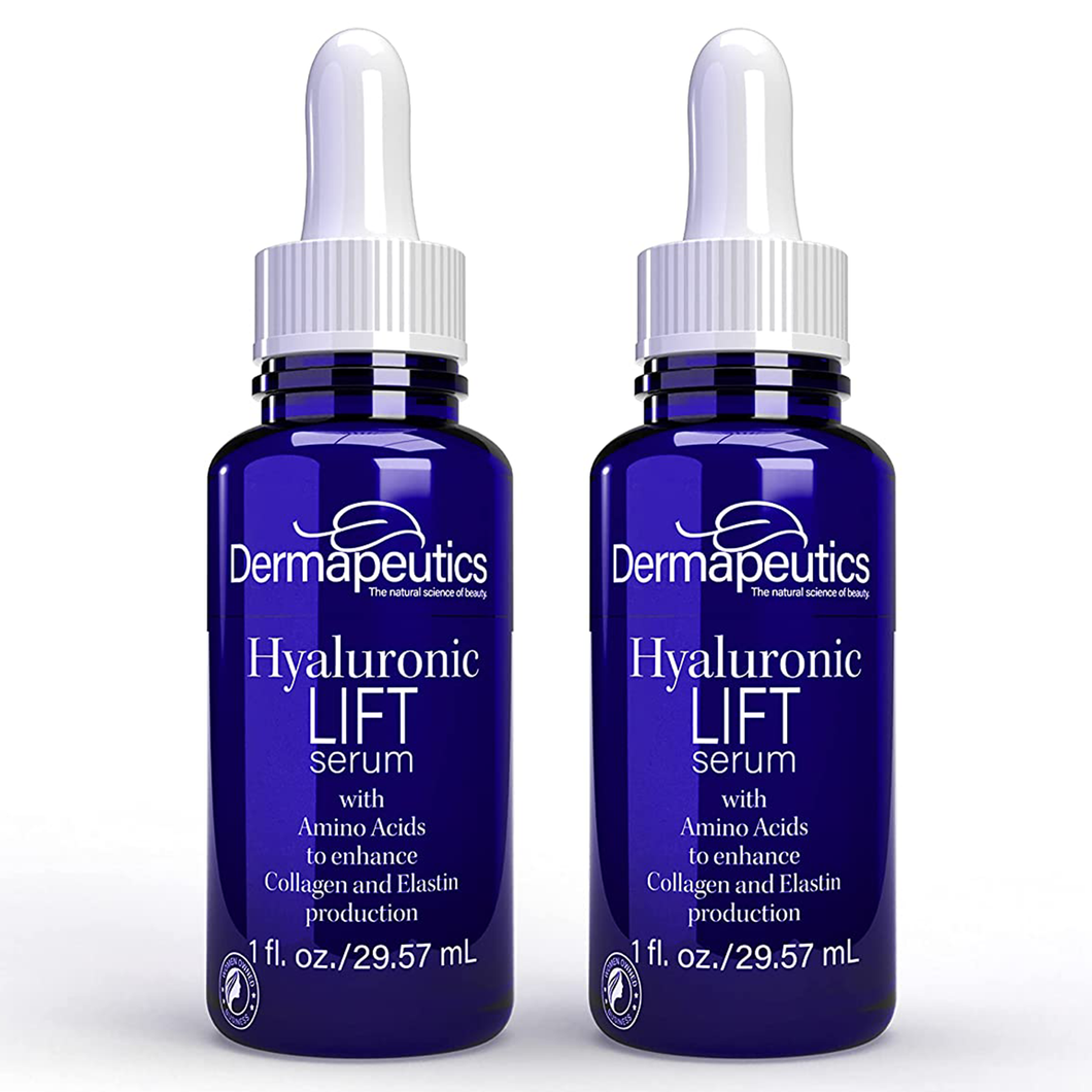 Dermapeutics Hyaluronic Acid Serum for Face, 1+1 Fl Oz (Pack of 2)