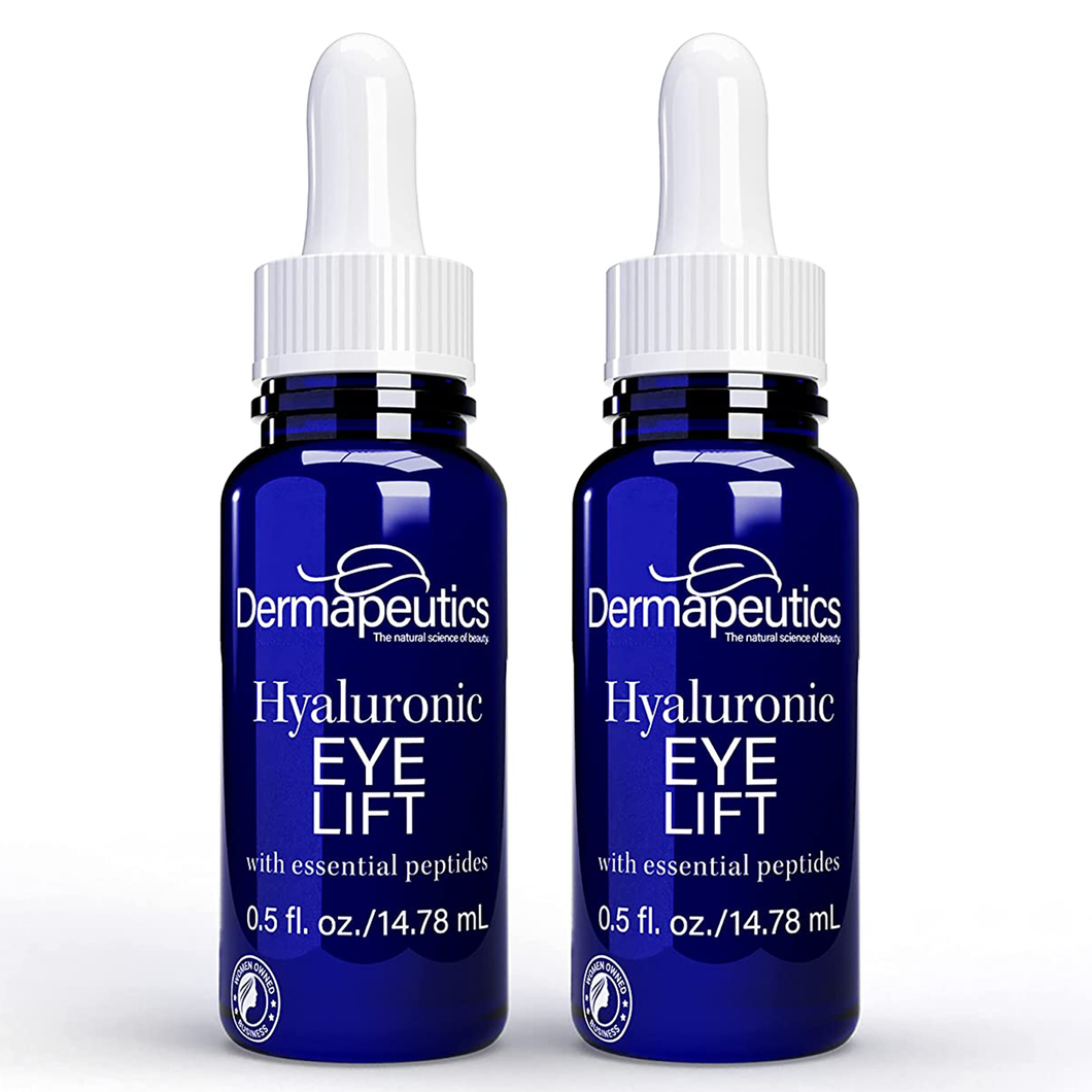 Dermapeutics Hyaluronic Acid Serum for Eyes, 0.5+0.5 Fl Oz (Pack of 2)
