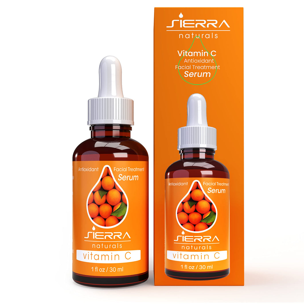 Sierra Naturals Vitamin C Antioxidant Face Serum Skin Brightening & Firming Collagen Boosting, 1 oz