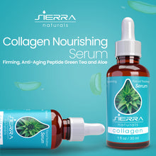 Load image into Gallery viewer, Sierra Naturals Collagen Facial Treatment Serum Firming with Peptides Green Tea and Aloe, 1 oz

