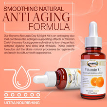 Load image into Gallery viewer, Sonoma Naturals Day &amp; Night (Vitamin C/Retinol) Serum Set for Face, 2 oz
