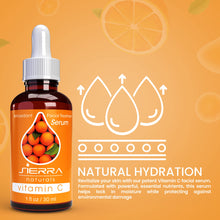 Load image into Gallery viewer, Sierra Naturals Vitamin C Antioxidant Face Serum Skin Brightening &amp; Firming Collagen Boosting, 1 oz
